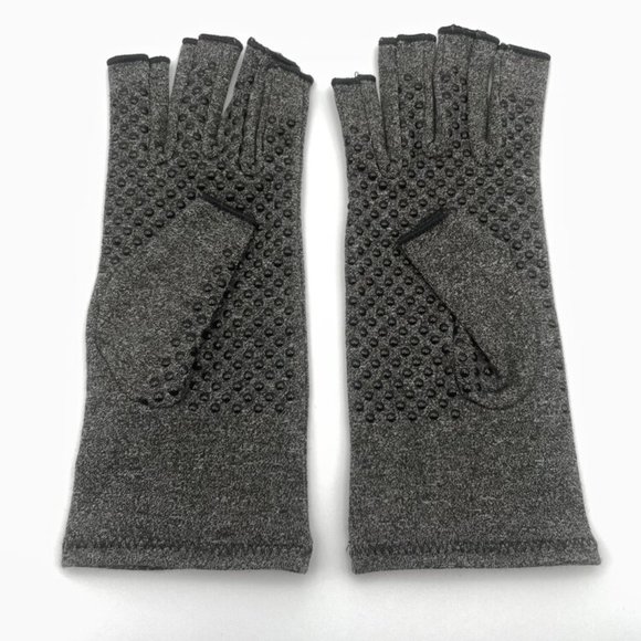 Anti Arthritis Compression Gloves Pain Relief - Large Charcoal Gray New - Picture 3 of 5